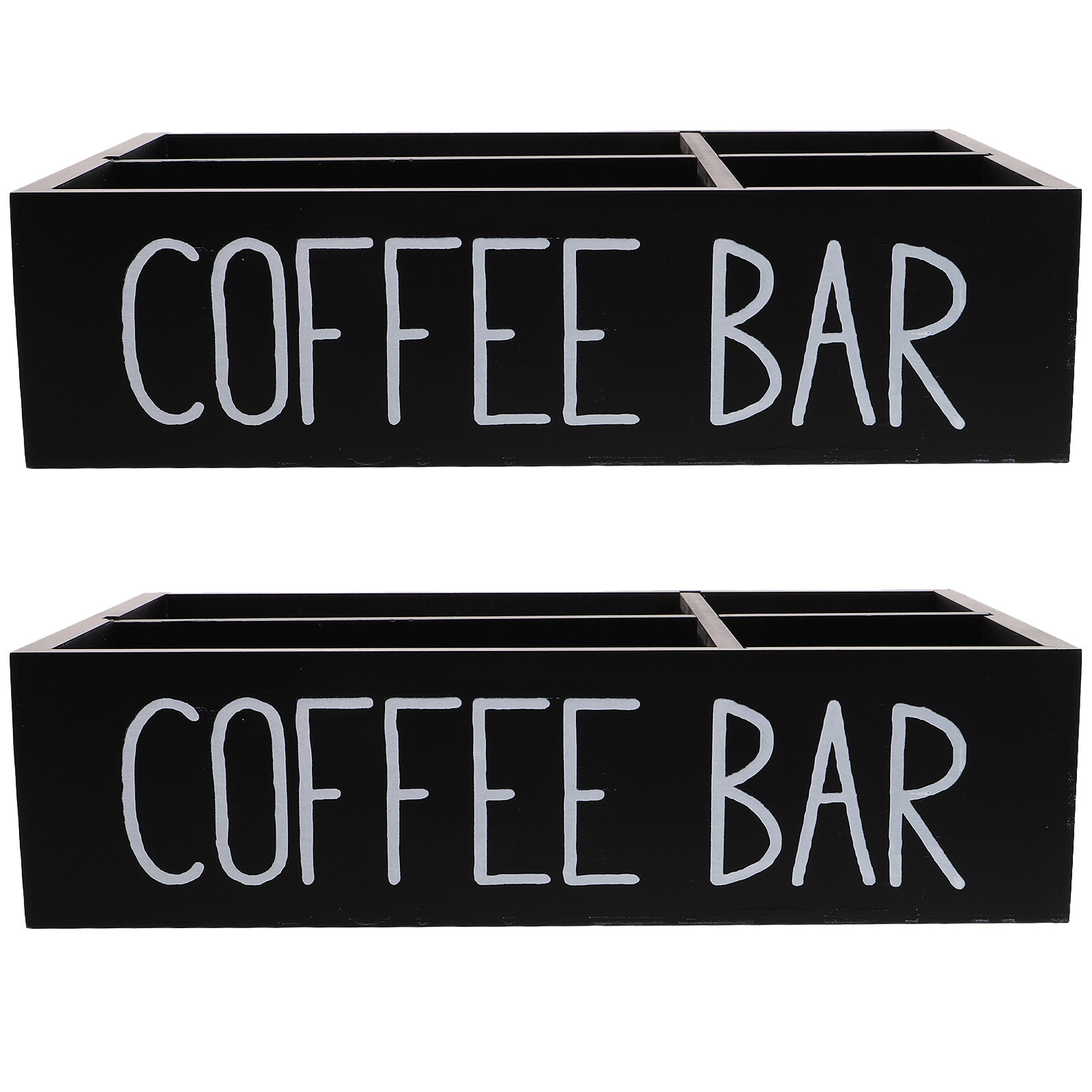 Coffee Tea Sugar - 2 Stück Kaffee-Station-Organizer, Holz-Zuckerhalter, multifunktionaler Organizer,