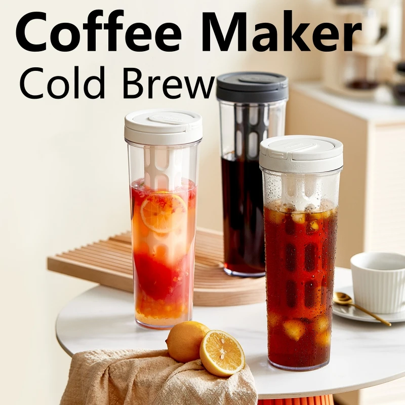 Moka Pot Stove - 1L Manuelle Kaltbrühkaffeemaschine mit Griff Wasserflasche