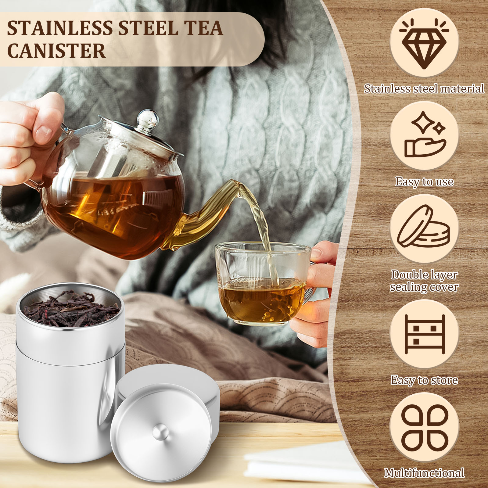 Edelstahl Tee Blatt Dosen Kani – Coffee Tea Sugar Bewertung und Preis